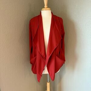 Jella Couture Burnt Orange Open Front Lightweight Shrug Blazer